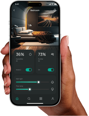 Mobile phone in user's hand